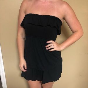 Black strapless dress